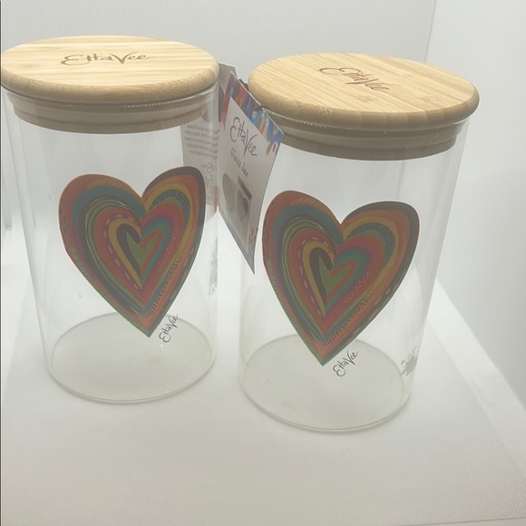 Ella Vee Heart Design Glass Jars Storage & Organization